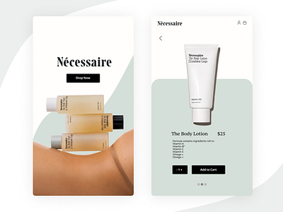 Nécessaire Mock App app branding design lotion mobile natural necessaire soap ui uiux