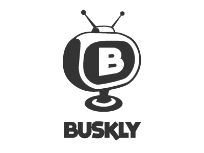 buskly antenna b futuristic letter logo tv