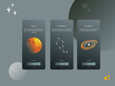 Design of App about Universe (start page)