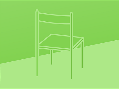 Green chair chair doodle furniture geometry illustration isometric seat