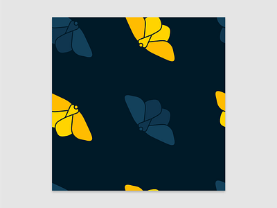 Basic moth pattern blue gold moth pattern repeating seamless