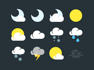 Unused weather icon concepts icon iconography rain snow sun unused weather