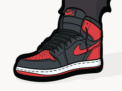 Jordan Bred 1 banned black bear bred 1 design illustration jordan 1 jordans sneakers street bear volume 1