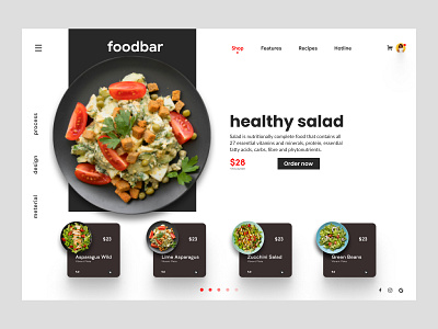 Foodbar branding food food app homepage interface landing landing page landingpage modern ui web web design webdesign website