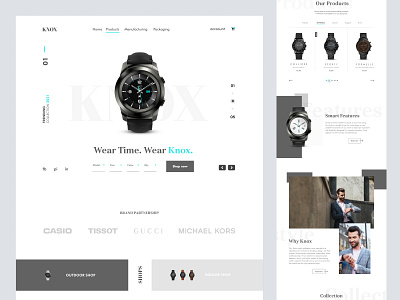 Knox Hybrid Smart Watch brand identity clean ui ecommerce ecommerce web design graphic design home homepage landing page product ui product web design shopify shopify store smartwatch store ui uiux uiux design watch web web design woocommerce