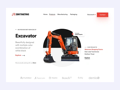 Excavator Services Landing page company construction excavation excavator homepage landing landing page landingpage services uiux design web web design webdesign website