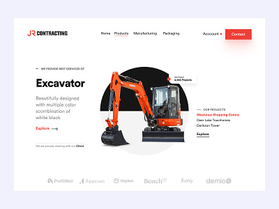 Excavator Services Landing page