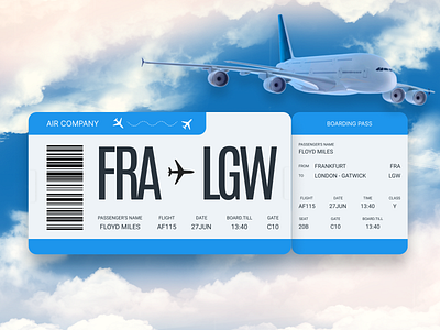 Boarding Pass dailyui001 design ui ux