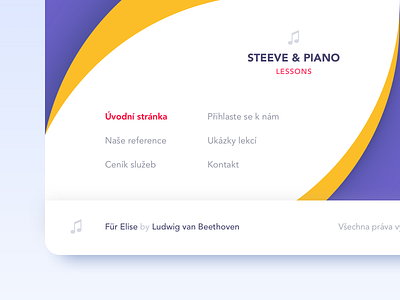 Colorful landing page footer
