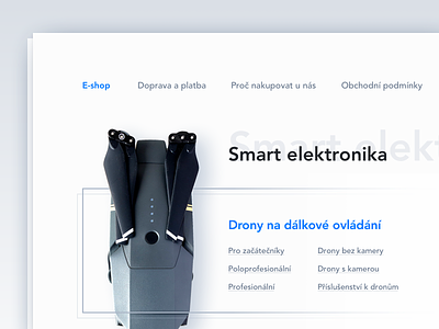 Online store category design blue category page flat minimalistic shadow store
