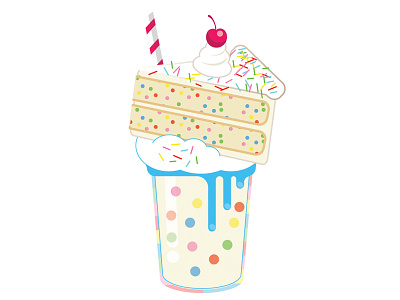 Cake Shake birthday cake illustrator milkshake shake