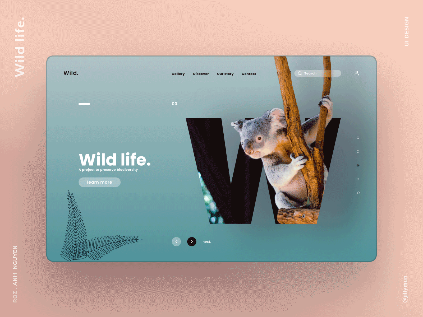 Wild life. animal animation clean ui webdesign wildlife