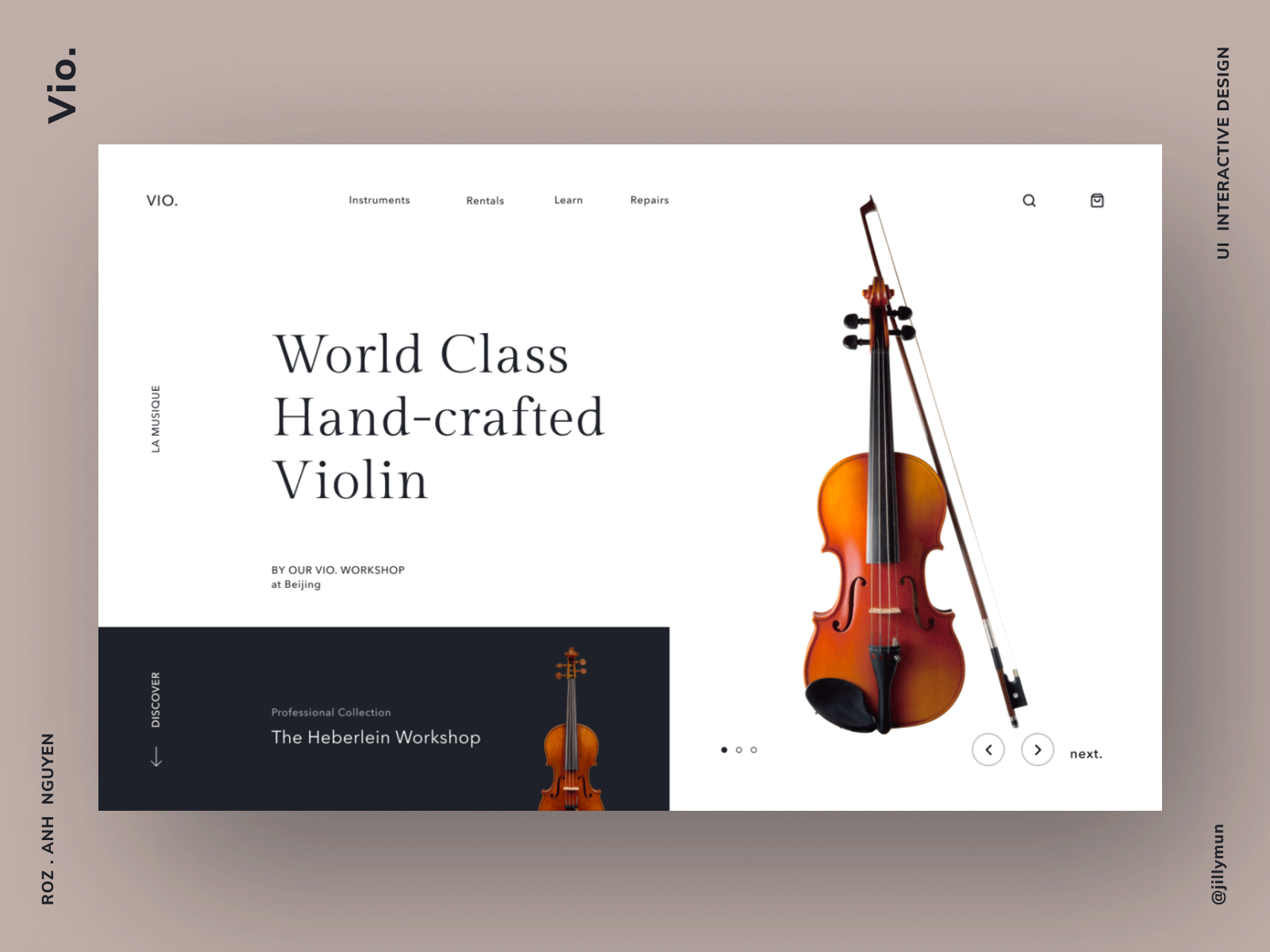 Instrument Store Landing Page Mode Switch animation dark mode interaction ui uidesign webdesign