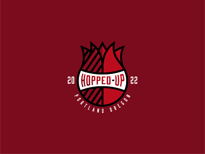 HOPPED UP badge basketball design graphic design illustration logo oregon pacific northwest portland sports