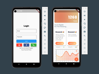 Points App android app authentication clean dark mode design firebase flutter ios login tracker ui ux