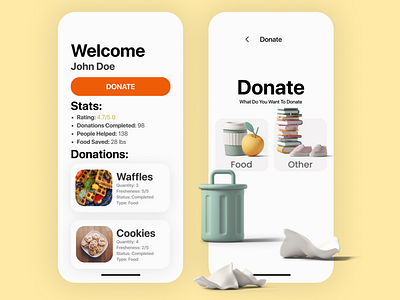 Food Donation App Wireframe