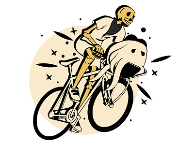bicycle skull design flat ilustration flatdesign illustration skeleton skeletons skull vector