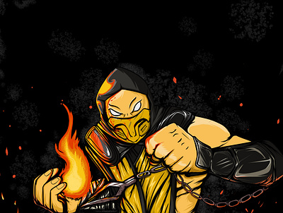 scorpion apparel design artwork darkart illustration mortalkombat tshirtdesign vector illustration