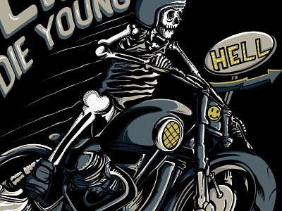 Life Fast Die Young artwork branding design illustration skull tshirtdesign