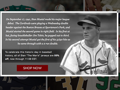 Stan Musial Mnn ad baseball ecommerce sports