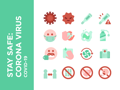 STAY SAFE coronavirus icon illustration vector art