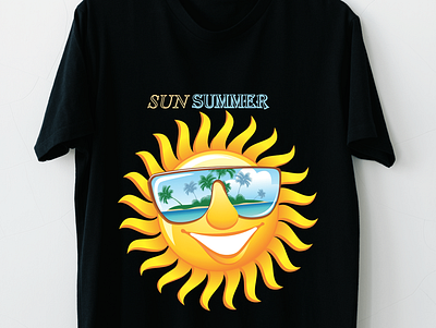 t-shirt sun design glasses illustrator logo design summer sun