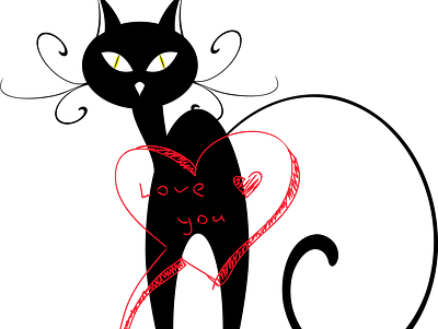 black cat adobe ilustrator