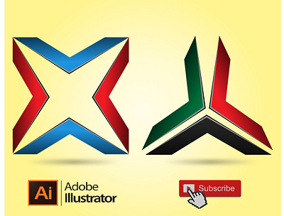 Adobe illustrator Tutorials - How To Make 3D 2Logo Design branding graphic design illustrator ilus logo