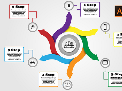 6Step circle infographics