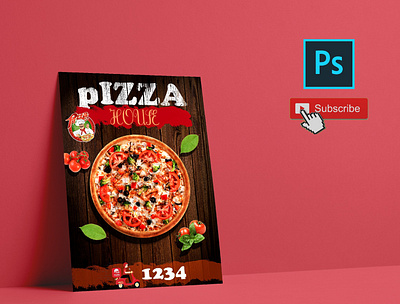 design poster pizza simple ..adobe photoshop tutorial design logo design mokup photoshop poster