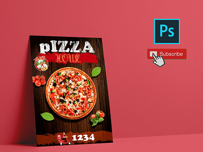 design poster pizza simple ..adobe photoshop tutorial