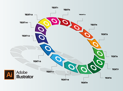 circle 3D Slide infographic professionals 8step design graphic design illustration illustrator infogra infographic