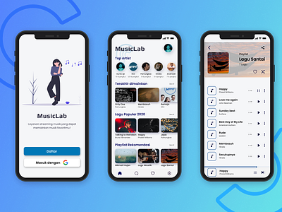 Music Player "MusicLab" aplikasi indonesia designer iphone 11 pro music app music player ui