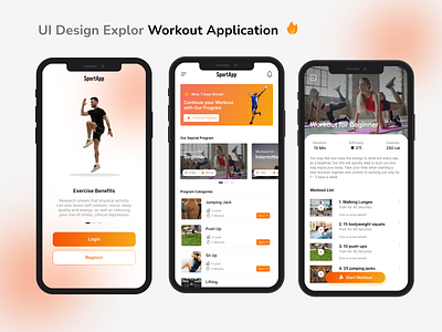 Workout UI Design Exploration aplikasi indonesia designer sport app ui ux design