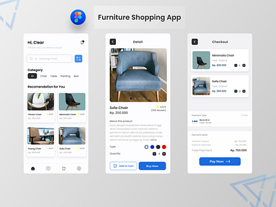 UI Design for Furniture Shopping App mobileapp shoppingapp uidesign uiuxdesign