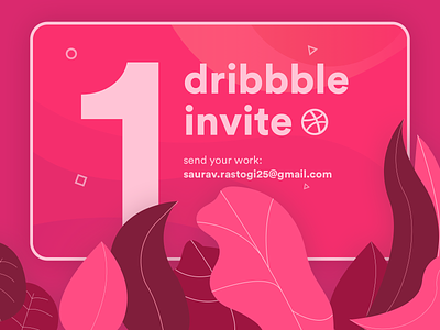 Dribbble Invite (2019) 🤘 card color community dailyui design designer draft dribbble dribbble invite illustration interface invitation invitation card invite logo pink plants talent ui uiux