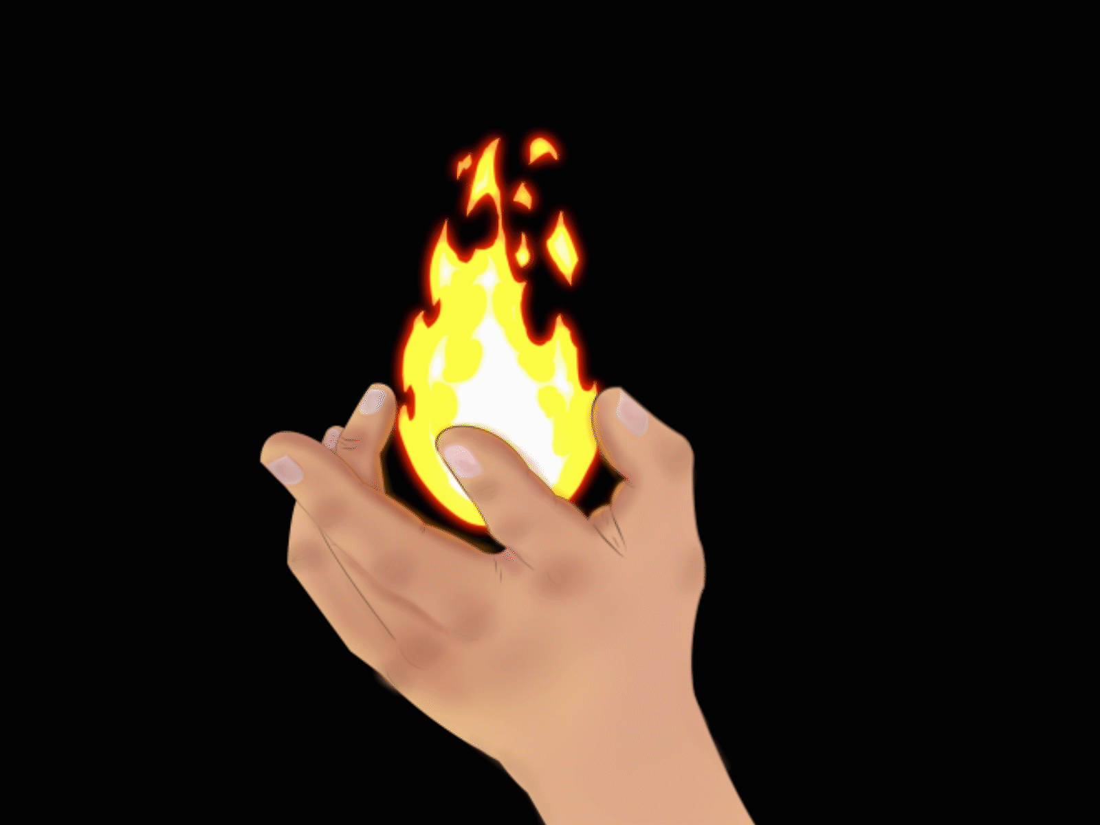 Fire on Hand 2d animation aftereffects animated gif animation design gif illustration photoshop vector