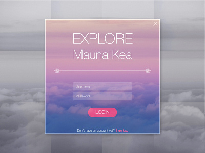 UI Challenge 1: Login Screen form hawaii login mauna kea old photo sign up