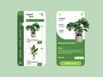 Tropical Plant Mobile Apps app design ecommerce market marketplace mobile app plant tropical ui ui design ui ux design ux ux design
