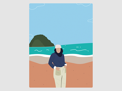 Red Island Beach creativ graphic design illustration ui