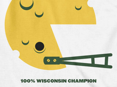 100% Wisconsin Champion cheese football green bay helmet super bowl vector wisconsin