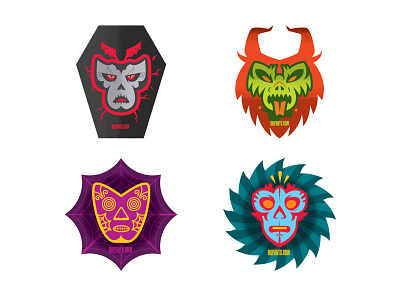 Lucha Libre Stickers characters illustration stickers texture vector wrestling