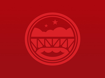 Drbl 100313 badge branding bridge clouds graphic restaurant vector water