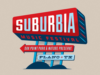 Suburbia Music Festival branding concert festival hotel identity logo music sign vector