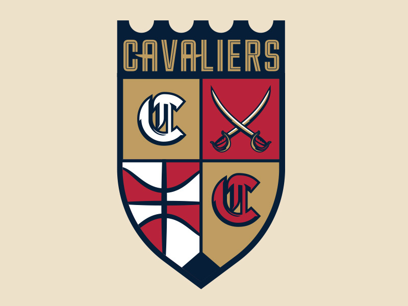Cavaliers Secondary sports basketball cavaliers cleveland shield swords logo identity branding