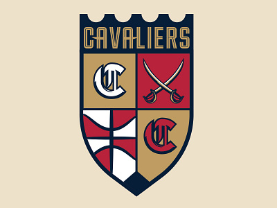 Cavaliers Secondary basketball branding cavaliers cleveland identity logo shield sports swords