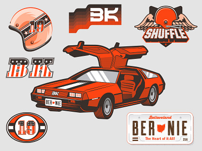 Bernie Shuffle 5K Support Graphics 5k branding browns car cleveland delorean football illustration logo running sports vector