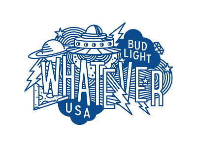 Whatever USA Trucker Hat Illustration apparel beer beverage bud light cosmic illustration monowidth pizza ufo vector
