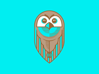 Hoot badge bird graphic halftone logo owl vector