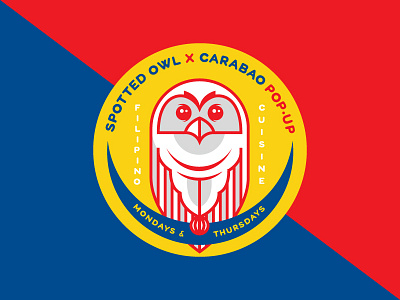 Spotted Owl x Carabao animal badge bar bird food identity logo owl restaurant